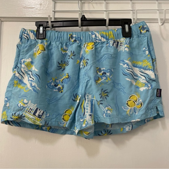 Patagonia Pants - Patagonia Womens 2.5” Barely Baggies Shorts C Street Garden Blue Print